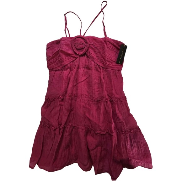 City Triangles Dress XXL Magenta Tiered Sleeveless Summer Casual NWT - Picture 1 of 3